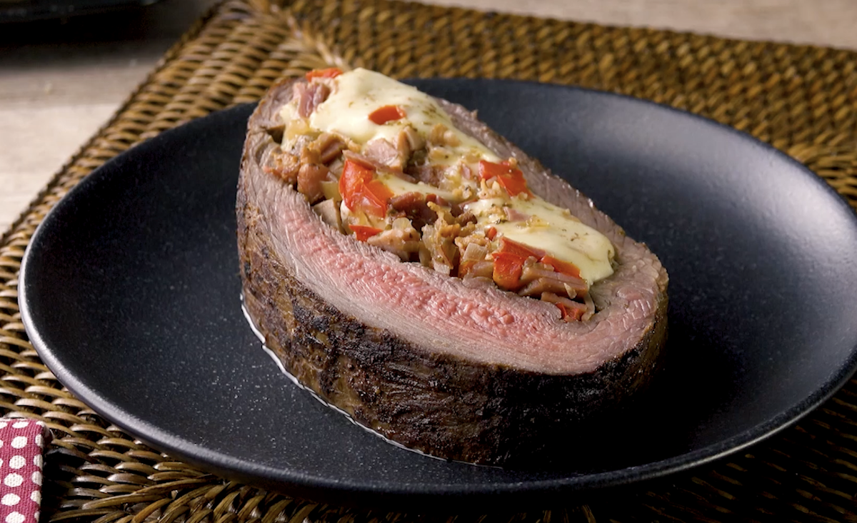 Stuffed Rump Cap Roast With A Red Wine Reduction