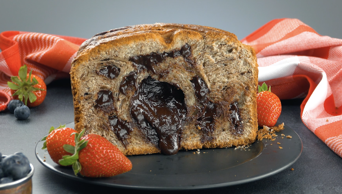 Chocolate Babka Cake With Chopped Hazelnuts