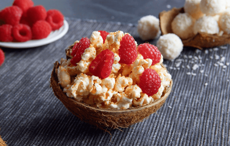 Raspberry Coconut Popcorn Raspberry Coconut Popcorn