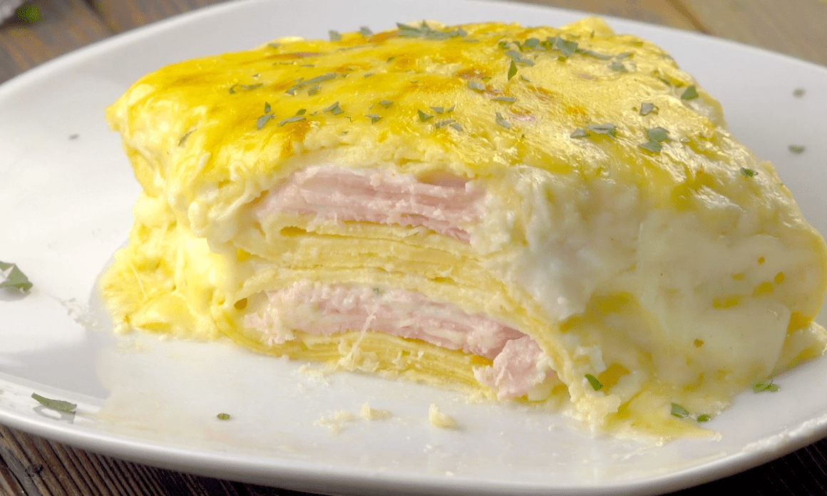 Ham & Cheese Crepe Casserole Ham & Cheese Crepe Casserole