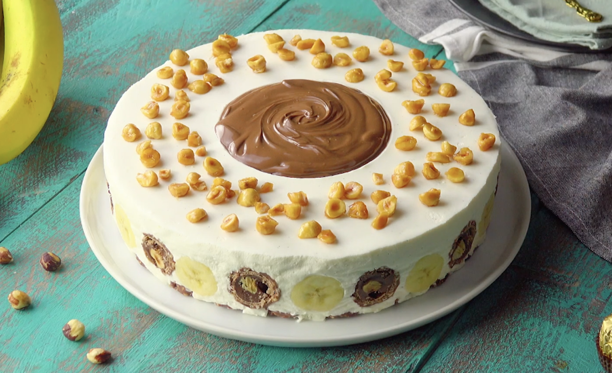 Banana Hazelnut Mascarpone Cake