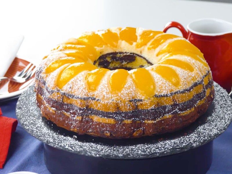 Chocolate Peach Bundt Cake