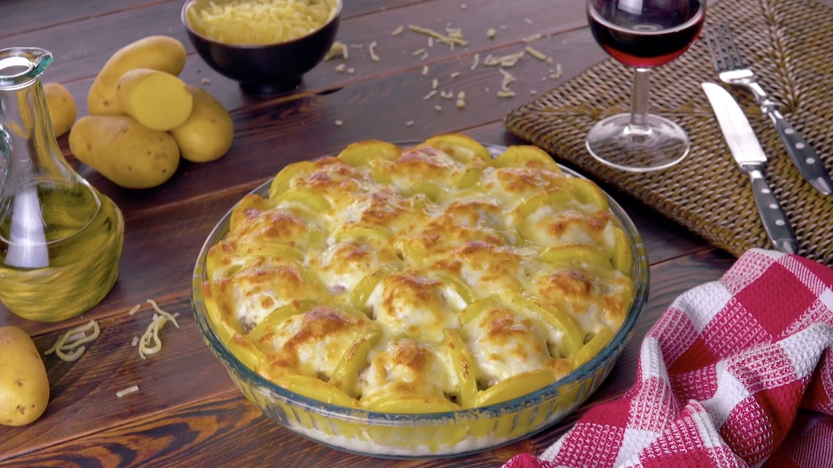 Scalloped Potato & Meatball Casserole