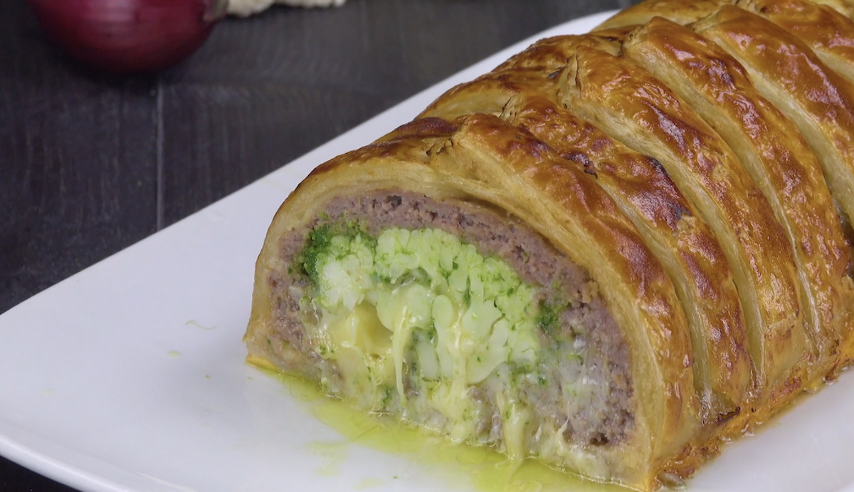 Garlic And Cauliflower Meatloaf Braid