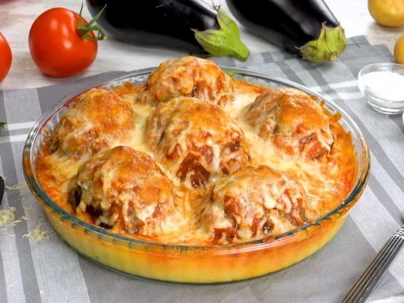 Eggplant Meatball Casserole