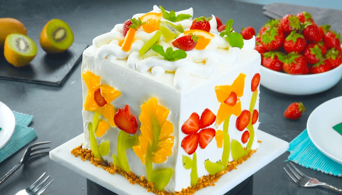 Layered Fruit Flower Cake Layered Fruit Flower Cake