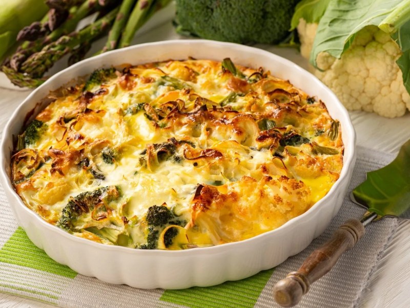 Asparagus and Egg Casserole with Broccoli